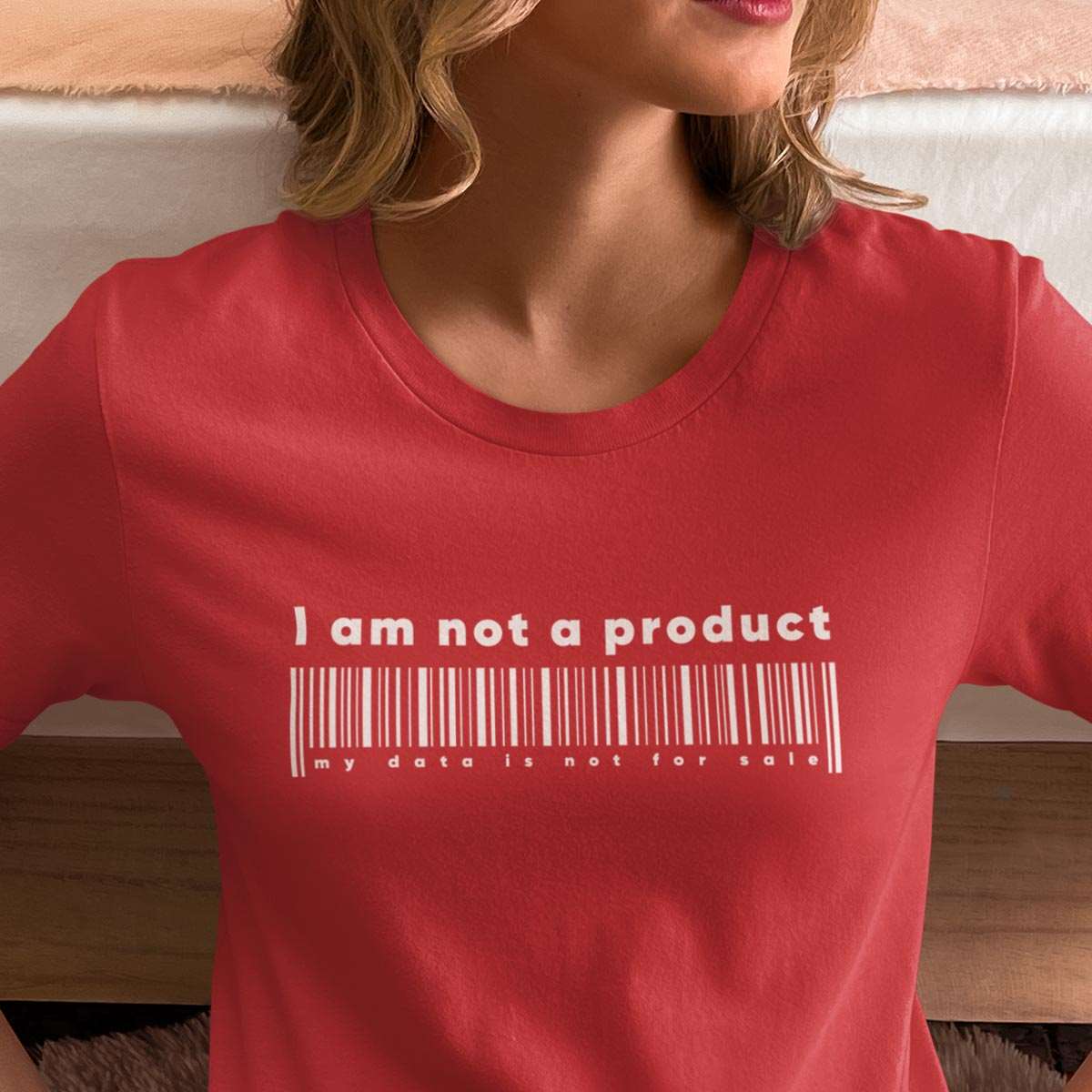 t shirt data, red t shirt women, red t shirt for men, Unisex red t shirt, I am not a product, my data